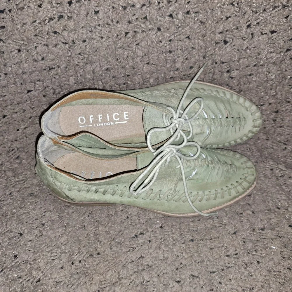 OFFICE London-Sage Green Nubuck Fisherman/Ghillie Sandals-Sz 40-Excellent - Picture 7 of 8